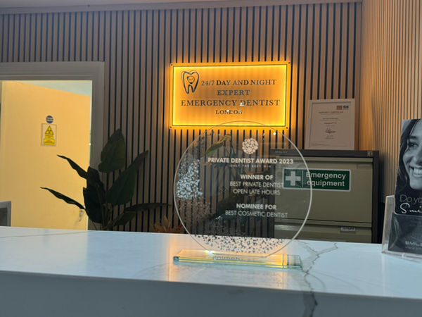 Best Private Dentist Award 2023 — Emergency Dental Experts, winner of Best Private Dentist Open Late Hours
